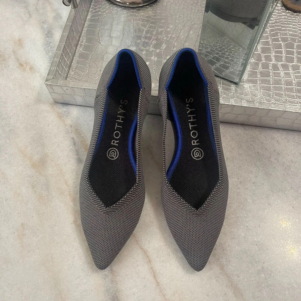 Rothy's The Point Flat-Gray - Picture 6 of 12